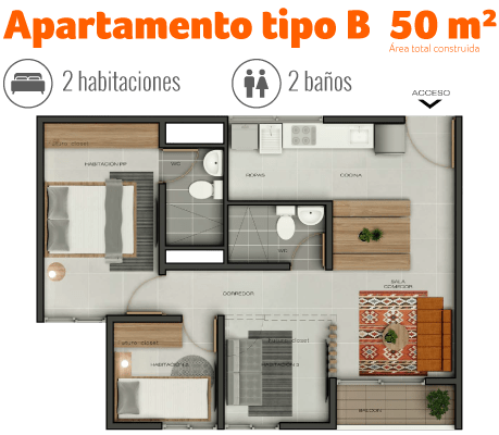 Apartamentos en La Estrella, Pueblo Viejo, 14164